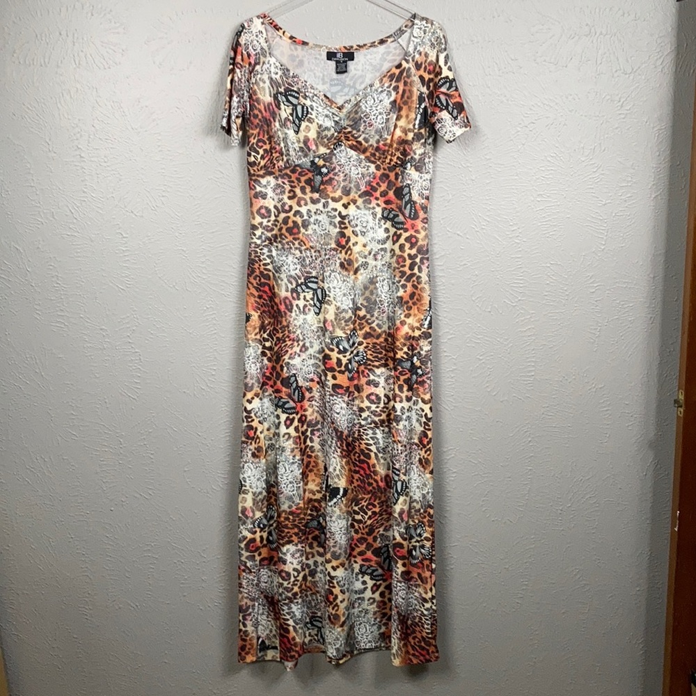 NWT iB Diffusion Leopard Print Maxi Dress Size Med